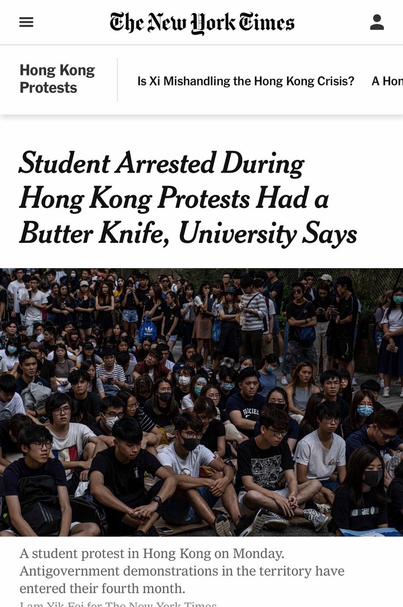方舟子auf Twitter 香港警方已抓了1400多名 暴徒 其中包括一名书包里放了切月饼用的餐刀的大学生 警察说他携带武器