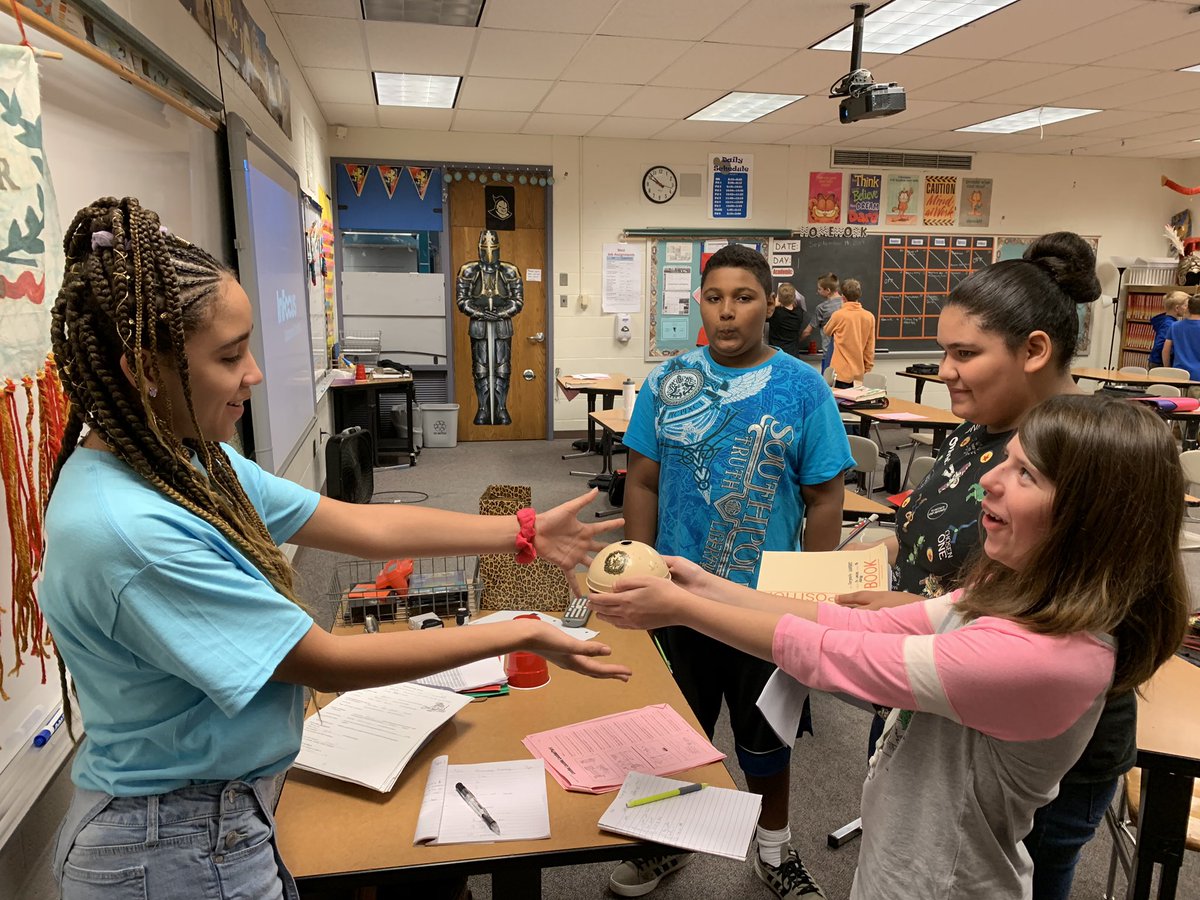 KnightsCCMS's tweet photo. Caution: Archaeologists at work!  Last week, the Knights were testing their skills at analyzing artifacts.  Well done, Knights!  #CcmsKnightLife #FalconPride https://t.co/ZD7nCrNGFh