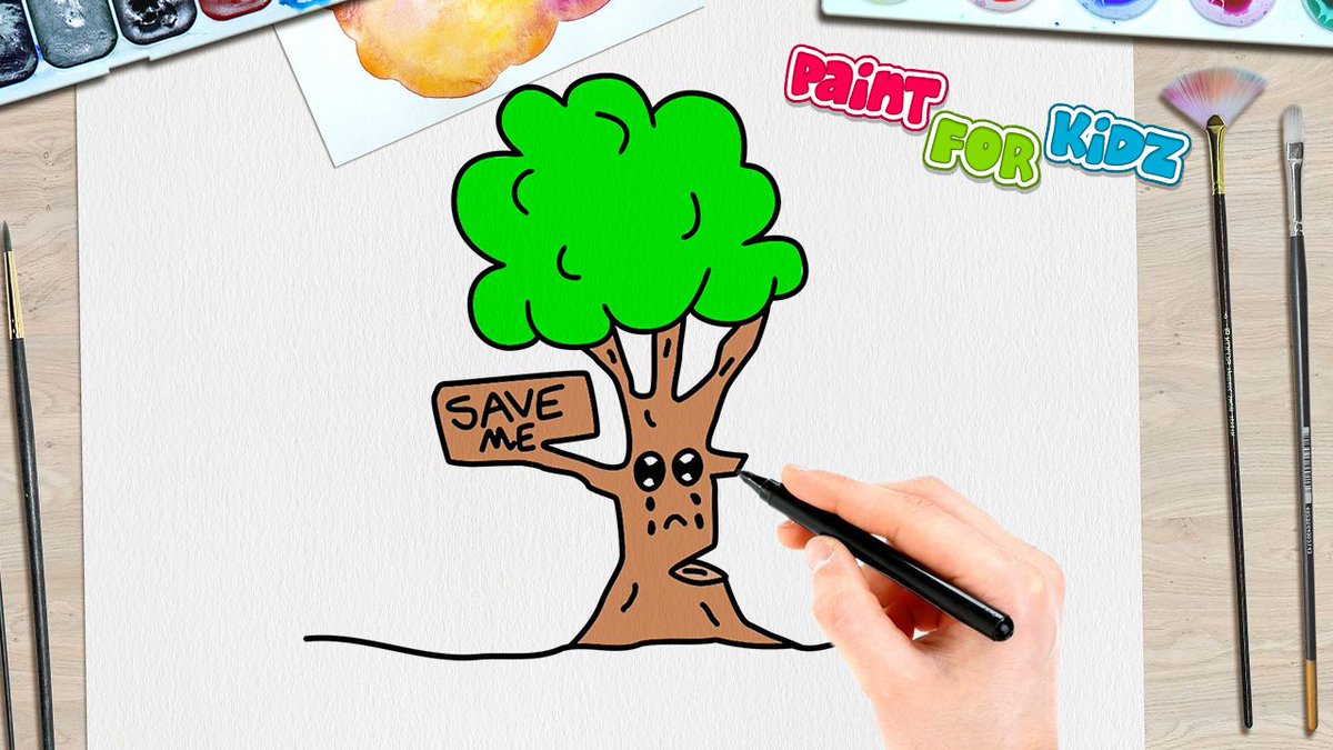 How to draw save trees drawing - Poster making on save trees - YouTube-saigonsouth.com.vn