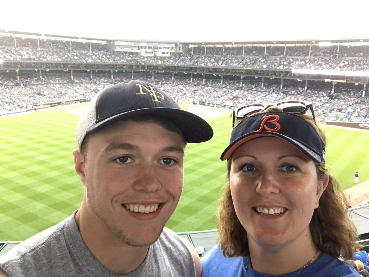 HakesWendy's tweet photo. @JacksonHakes and I ended our weekend going to a Cubs game. They won as well. #FlyTheW https://t.co/kl7E30sZv1