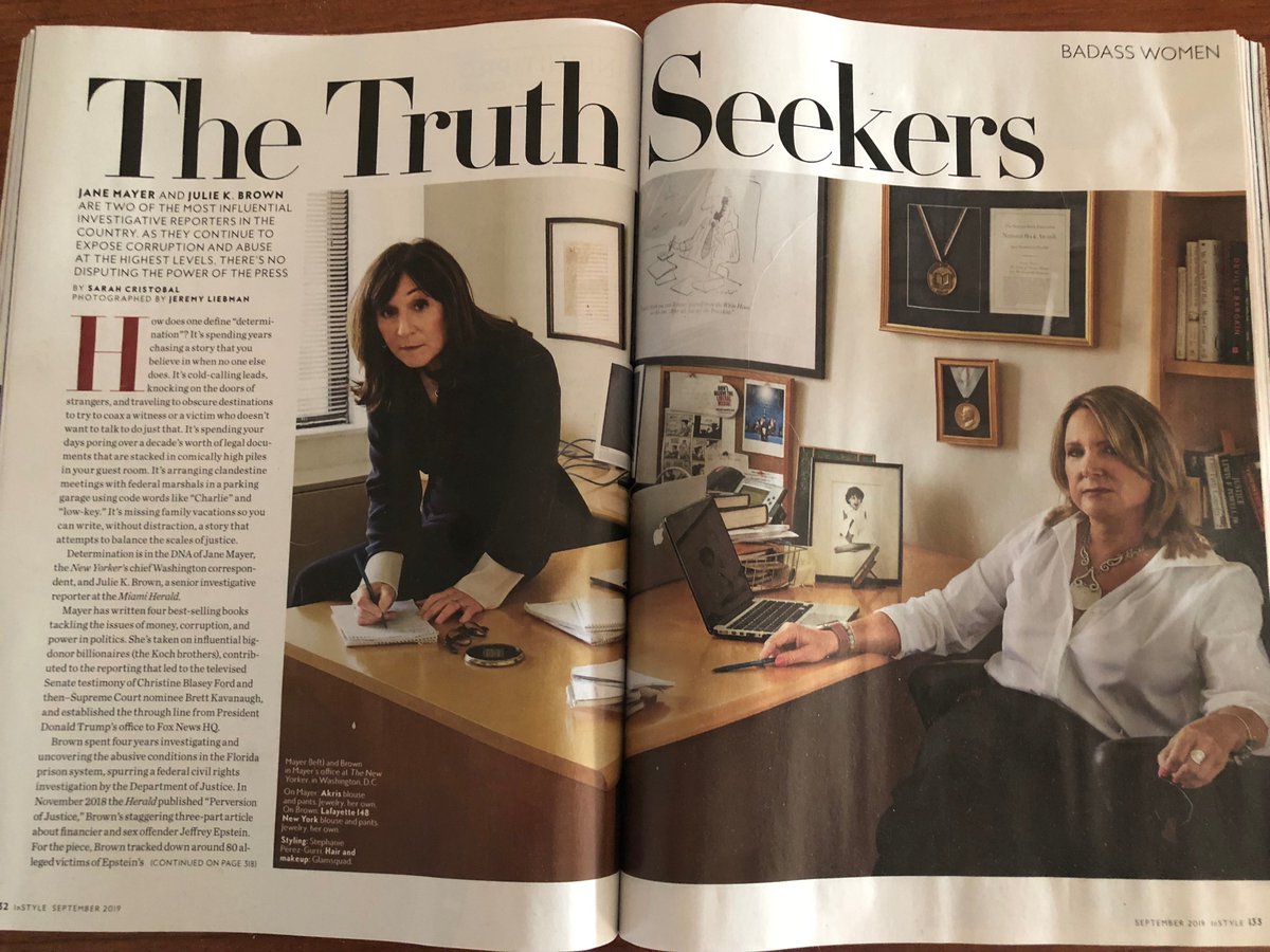 Berkeley Journalism (@ucbsoj) on Twitter photo 👏 Bravo <a href="/InStyle/">InStyle</a> for highlighting muckrakers Jane Mayer <a href="/newyorker/">The New Yorker</a> & Julie K. Brown <a href="/miamiherald/">Miami Herald</a>—"two of the most influential investigative reporters in the country"—in the Sept. 2019 issue. #rolemodels 🚺💪 👏 Bravo <a href="/InStyle/">InStyle</a> for highlighting muckrakers Jane Mayer <a href="/newyorker/">The New Yorker</a> & Julie K. Brown <a href="/miamiherald/">Miami Herald</a>—"two of the most influential investigative reporters in the country"—in the Sept. 2019 issue. #rolemodels 🚺💪