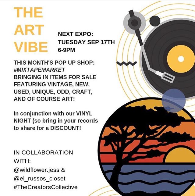 Join us tomorrow night for Art, beer, food, vintage goods &amp; locally crafted goodies to buy! Remember your records for happy hour pints!