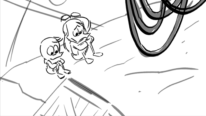 I think the scene between Louie and Della was the most emotional scene I had storyboarded at that point. I love how it looks in the final episode! #DuckTales 