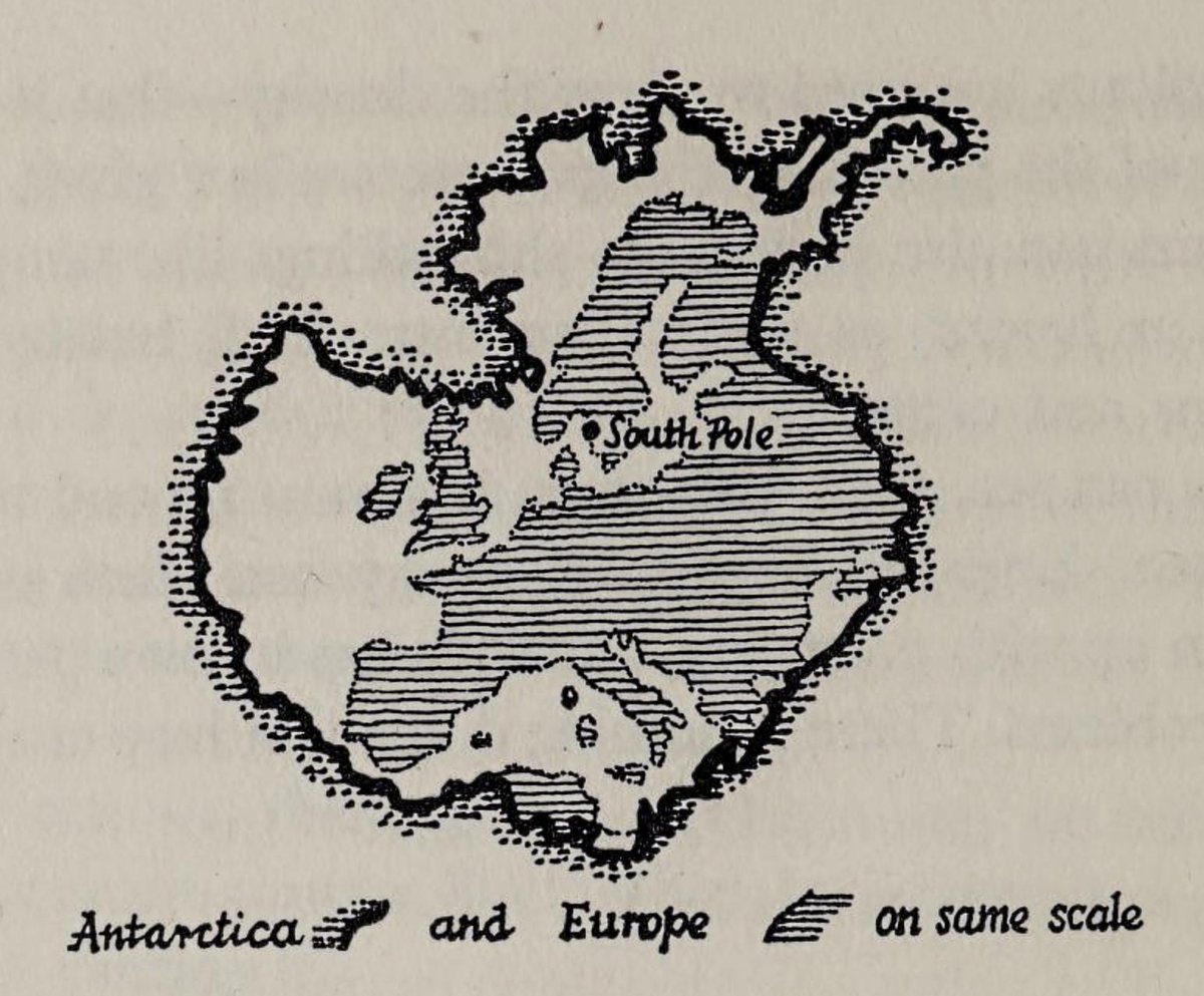 2. Antarctica and Europe on same scale, 1962.  https://archive.org/details/exploringmaps00moor/page/74