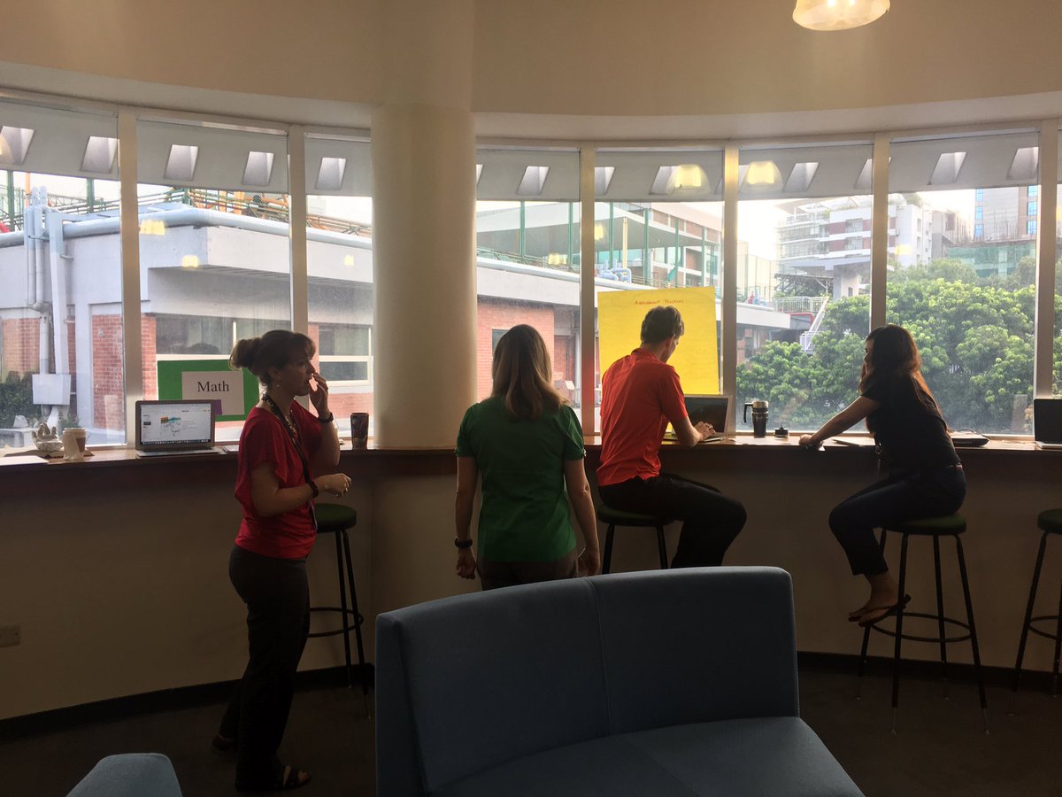 dfbrooker's tweet photo. MS Teachers @AISDhaka1 collaborating on Tuesday morning on core assessment practices and approaches #GrowthMindset #CollectiveTeacherEfficacy @jenniferbq https://t.co/3dylgMpvye