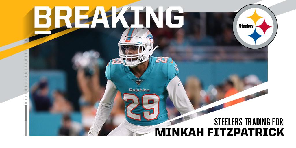 NFL on X: 'BREAKING: @MiamiDolphins trading DB Minkah Fitzpatrick to  @steelers for a first-round pick. (via @RapSheet)   / X