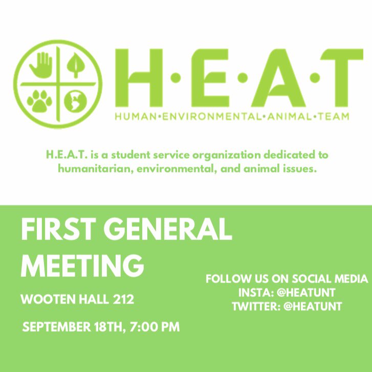 It’s that time of the year again! Come join us for our first general meeting THIS Wednesday at 7pm in Wooten Hall 212! 🌱🍁