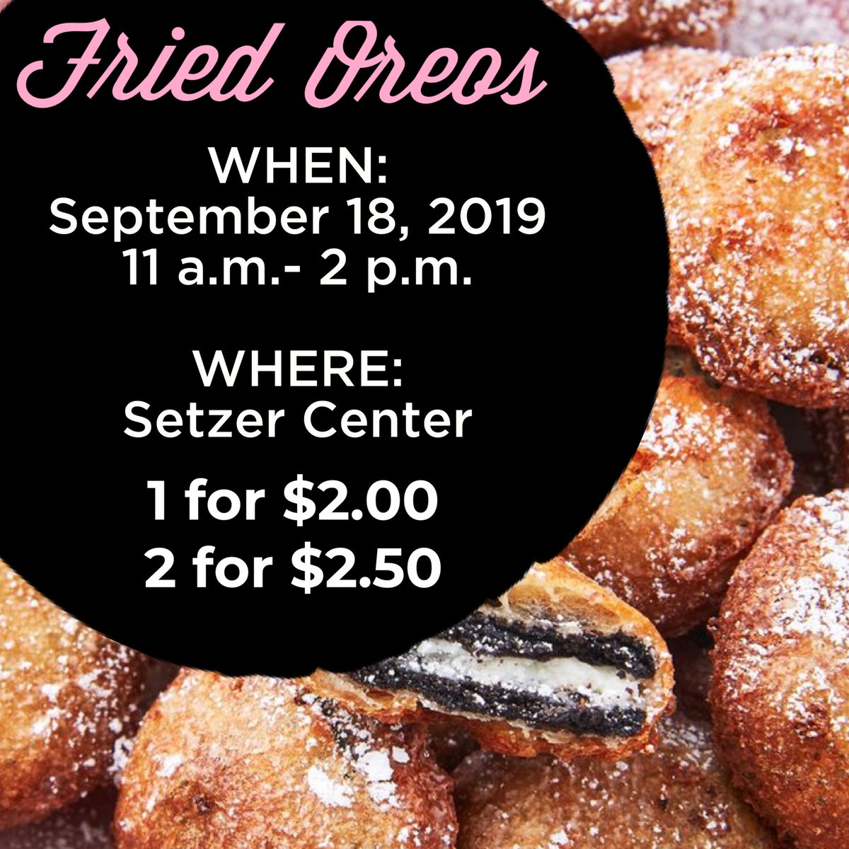 YOLO (YOU. OBVIOUSLY. LOVE. OREOS.), so come out on Wednesday from 11 am - 2 pm and buy them fried from yours truly!😋 #WomanToWoman
#FriedOreos #WomanWednesday