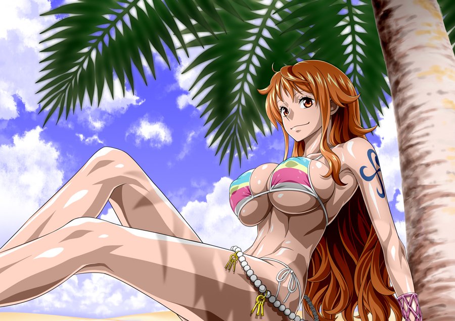 09. Nami...#sexy #hot #anime #redhead #beach #manga #ecchi #nicebody #longh...