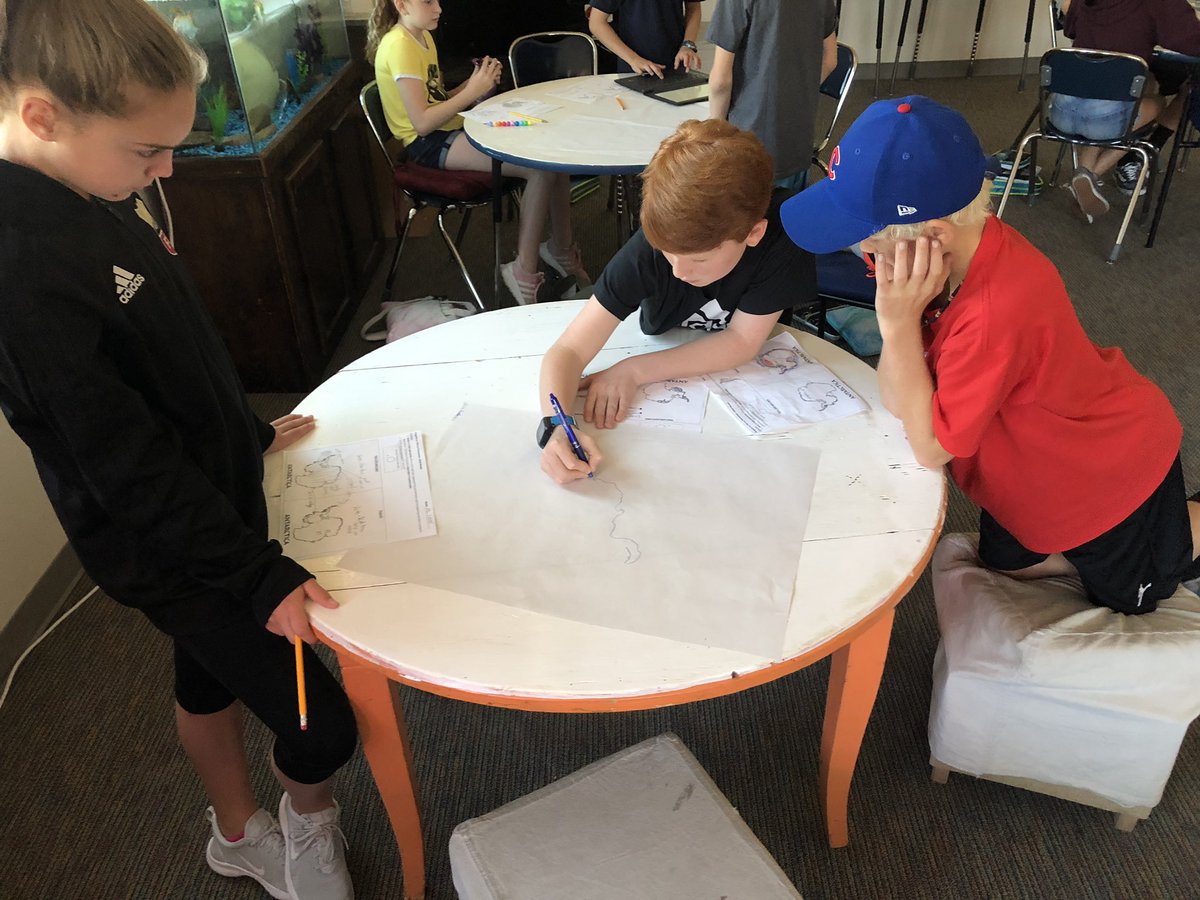Erinsmayer's tweet photo. Team consensus models and #QuestionStorming using the #QFT from @RightQuestion helped us generate our “Penguins on Thin Ice” Learning Expedition #ClassConsensusModel, list of #RelatedPhenomena, & #DrivingQuestionBoard. #NGSS #3DLearning #MayerScience https://t.co/8PTMb6alk9