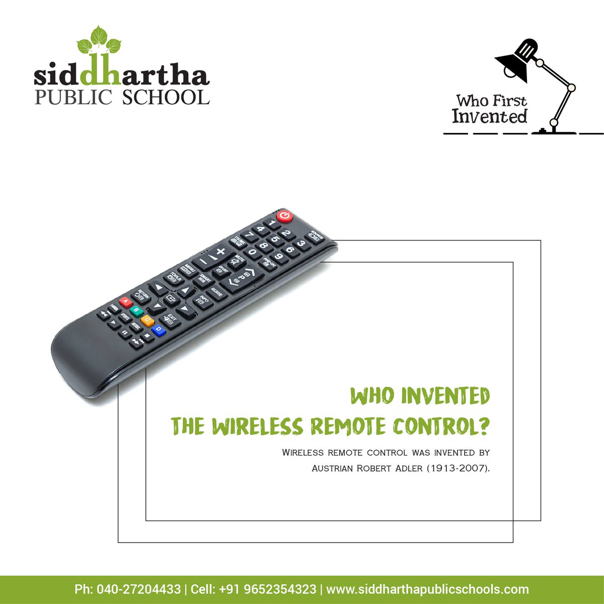 SPSBoduppal's tweet image. Who invented the Wireless Remote Control? 

Wireless remote control was invented by Austrian Robert Adler (1913–2007).

#RemoteControl #WirelessRemoteControl #RobertAdler #Technology #WhoFirstInvented