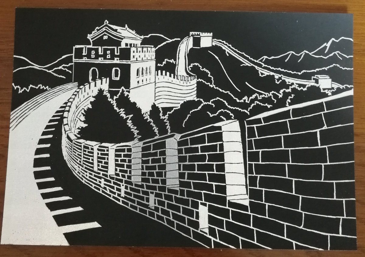 ちぃ1111枚達成 ｽｸﾗｯﾁｱｰﾄ中毒 Di Twitter でけた ﾉ W ﾉ 万里の長城ー これでダイソーの建物シリーズ終了 ノ あとは仏像と猫だ ﾟ 3ﾟ スクラッチアート