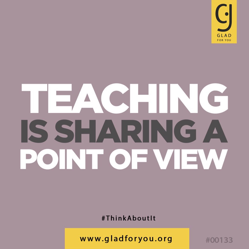 projectgladforu's tweet photo. #Teacher #Teaching  #PointOfView #Learn #Learning #ThinkAboutIt #GladForYou #ProjectGladForYou https://t.co/vDAoRsFstl