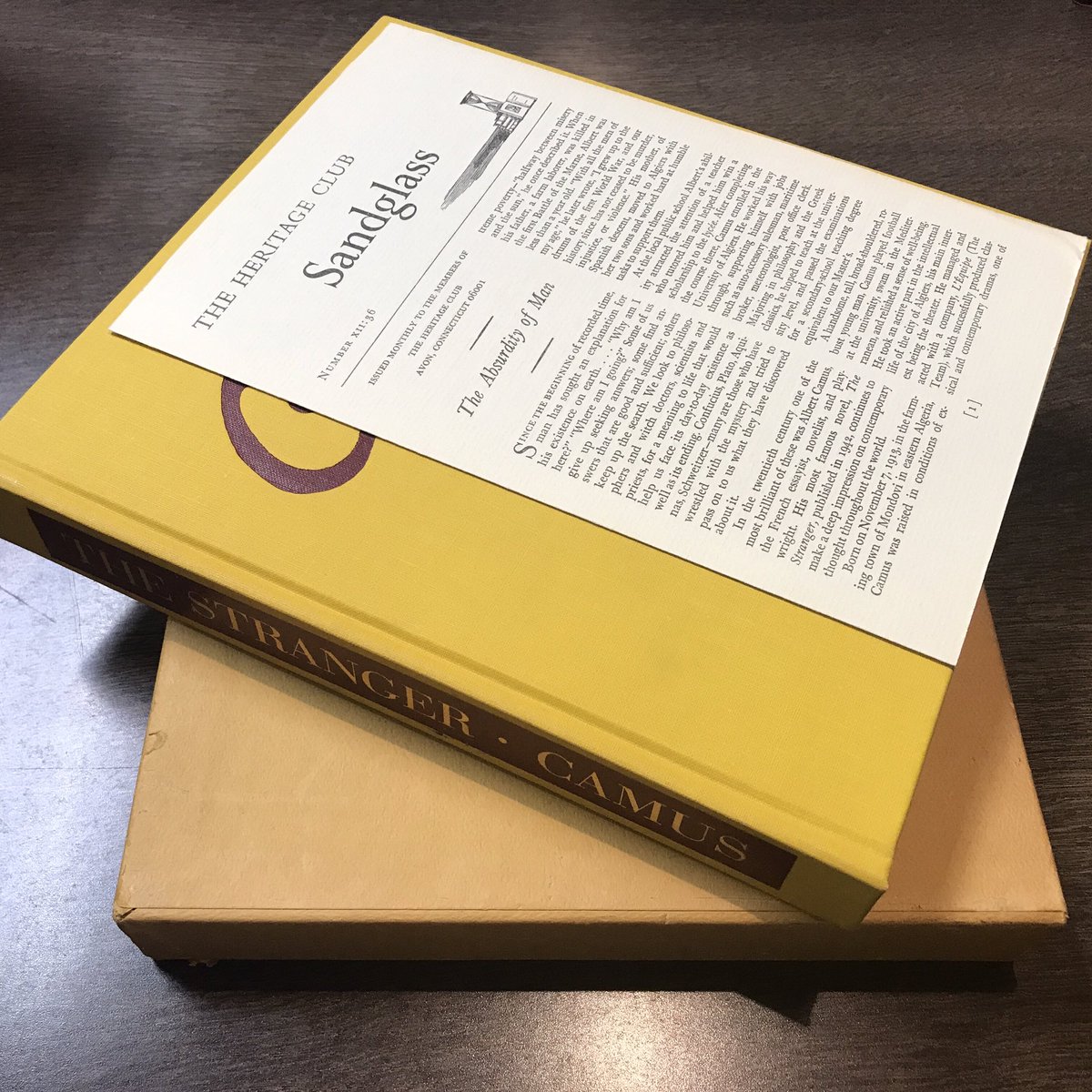 ThingsFeral's tweet photo. #forsale #usedbooks

1971 HC edition of The Stranger, published by The Heritage Press

Slipcover has slight scuffing on one side but the book is in excellent condition. It has 10 paintings by Daniel Maffia

a must-have for Camus lovers!

$35 OBO incl US shipping
DM if interested https://t.co/GdEOS7pwUI
