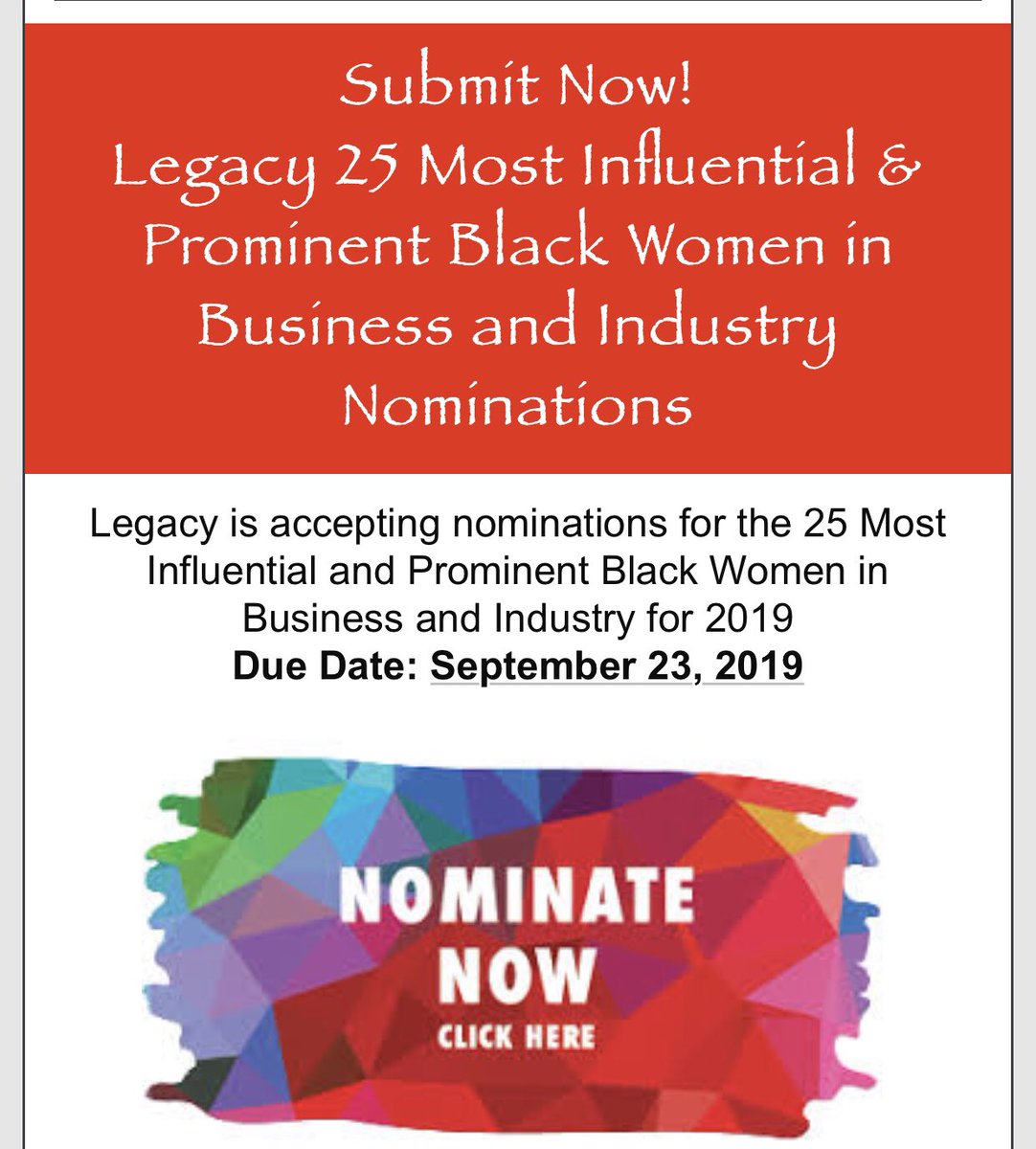 GameDayPrep365's tweet photo. Legacy is looking for influential Black women in Miami/ South florida. If you haven’t had a chance, get your nomination in before the deadline! https://t.co/fQ50VlhAX1 https://t.co/6MiAAzLftz