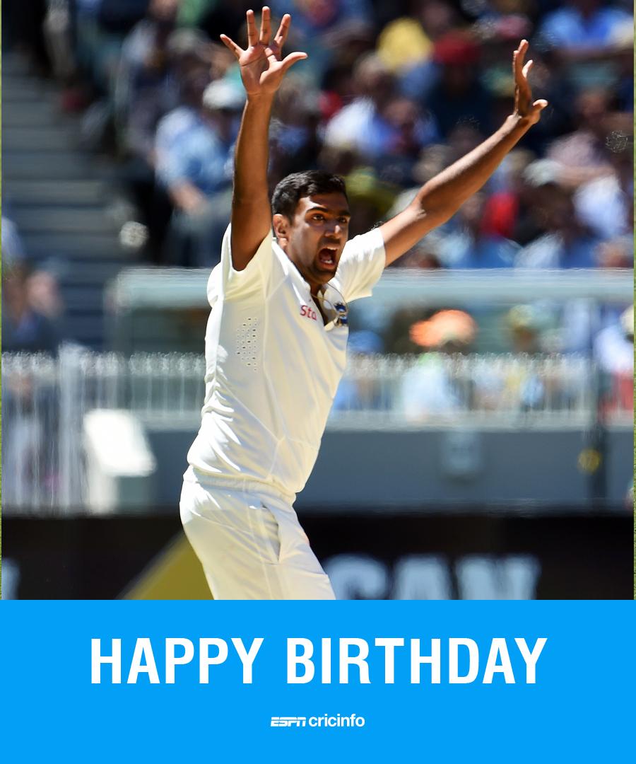  Happy Birthday Ravichandran Ashwin

The 33-year-old is the fastest ever to reach 300 Test wickets 
