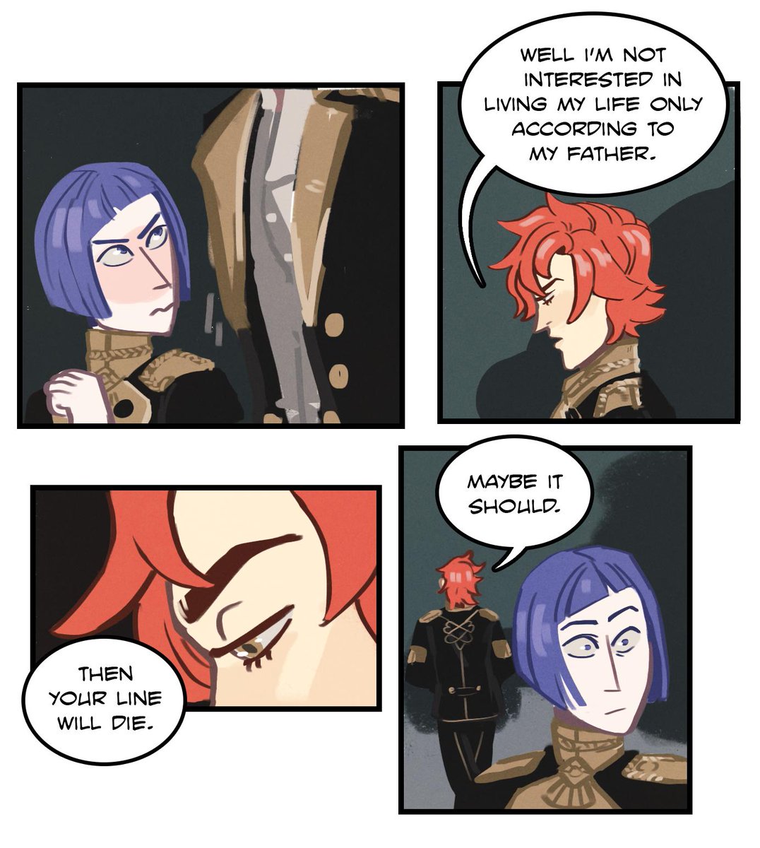 writes sylvain and lorenz drama nobody asked for

seriously tho! I feel like it was a missed opportunity that they didn't talk about how differently they both view their nobility and crests.

though their supports are hilarious. 