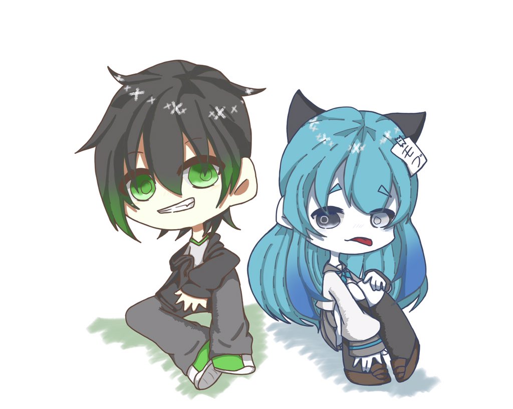 久々のうちの代理ちゃんと相方の代理ちゃん モブももねこのイラスト