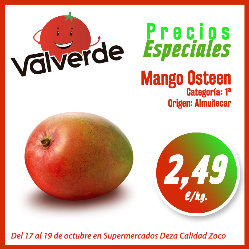frutasvalverde's tweet photo. #FrutiOfertas
El mejor #MangoOsteen en Supermercados Deza Calidad Zoco
⬇🥭⬇🥭⬇🥭
#FrutasValverde
#CalidadValverde https://t.co/5fRF9NOGqn