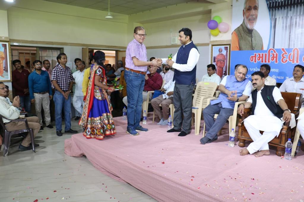 Welcoming respected collector sir at Droneshwar Girsomnath