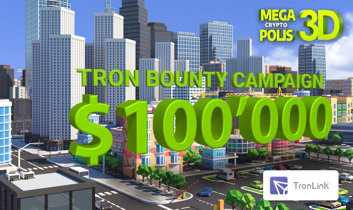 Great Ethereum Game <a href="/MegaCryptoPolis/">MCP Team</a>，decentralized city #MCP3D will expand on the #TRON  blockchain and will be listed in #TronLink Wallet. Presale starts 1 October 2019. Join $100’000 Bounty Campaign today: megacryptopolis.com/bt?from=tronli…