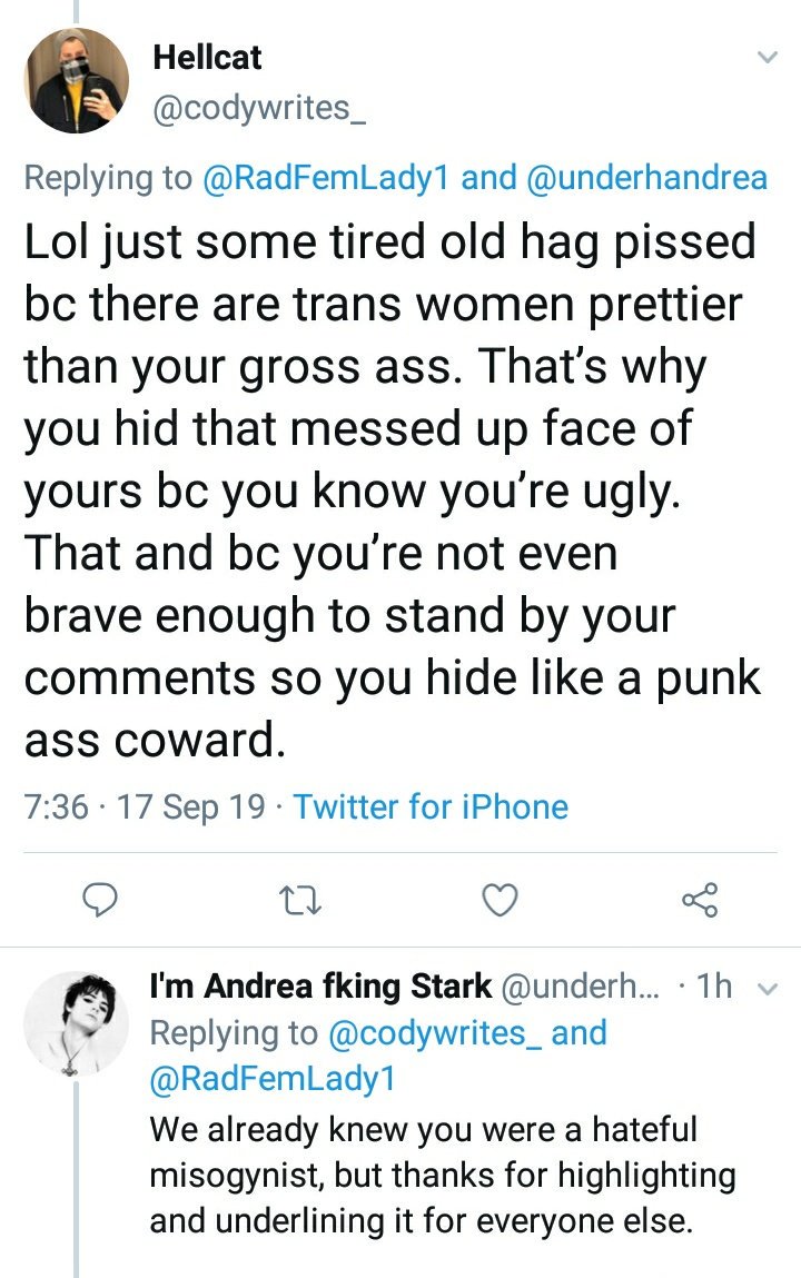 PankhurstEM's tweet photo. Look at this sad angry little man. He thinks feminists and women who disagree with him that males can change sex through the mighty power of their own sexism are ugly. I'm devastated, attracting men like him is the point of feminism, right? https://t.co/v3Xi6URHeh
