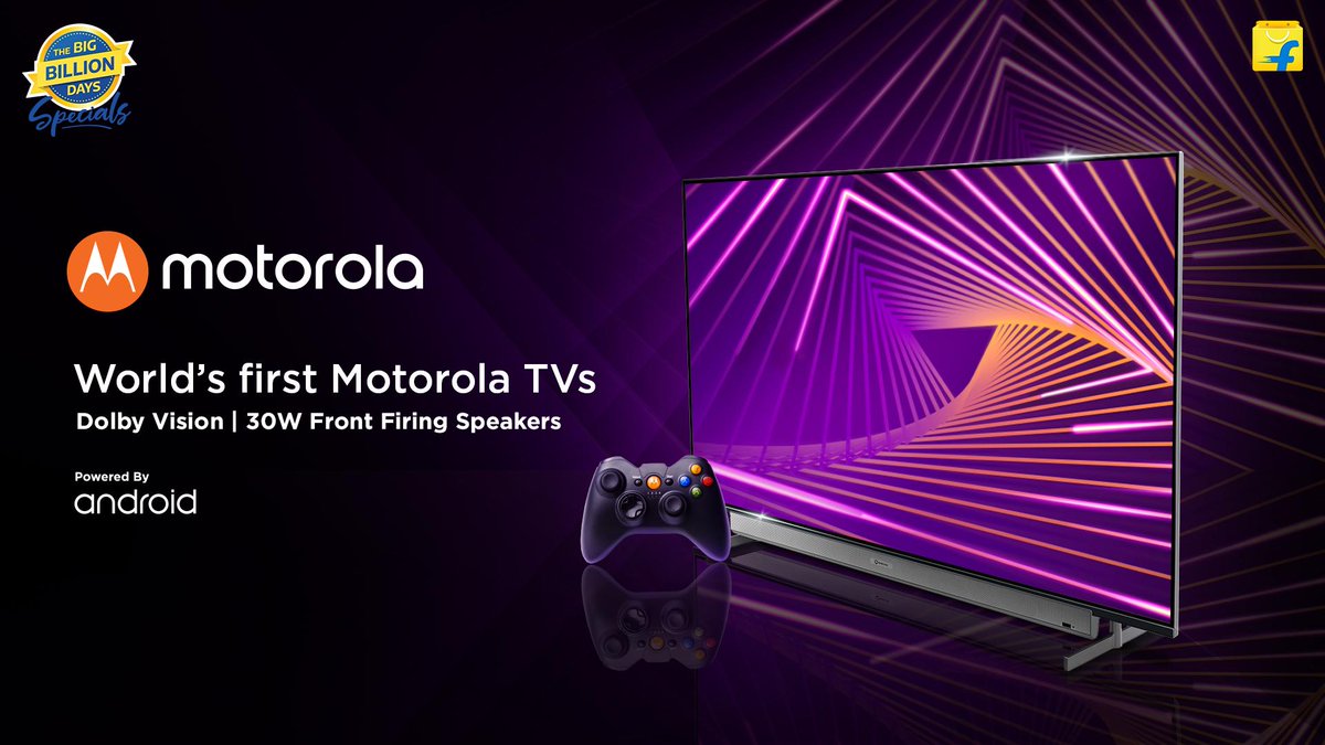 motorolaindia's tweet photo. Bring home a revolutionary viewing experience with the new range of Motorola TVs. Starting ₹13,999 onwards. Sale begins from 29th September on @Flipkart's #TheBigBillionDays! #RevolutionaryNotOrdinary 
Click to know more: https://t.co/65uUwiI6cR https://t.co/63EcuDYPzR