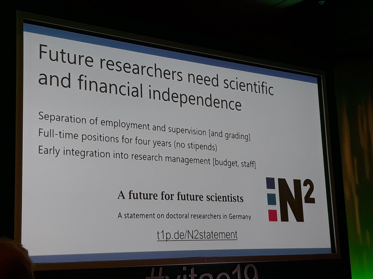 See t1p.de/N2statement for more on A future for future scientists #FutureResearchers #ResearcherCareers #vitae19