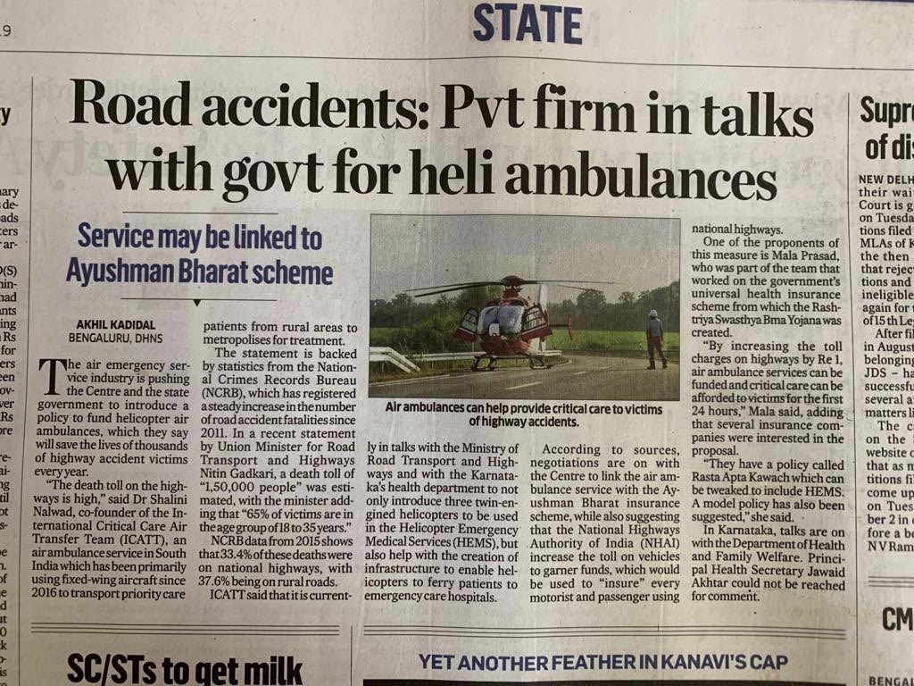 Rahulsardar's tweet photo. The next obvious step towards bringing the death rate down on Indian roads. #nitingadkari #NarendraModi #icatt #hems https://t.co/H1BPteKz2n