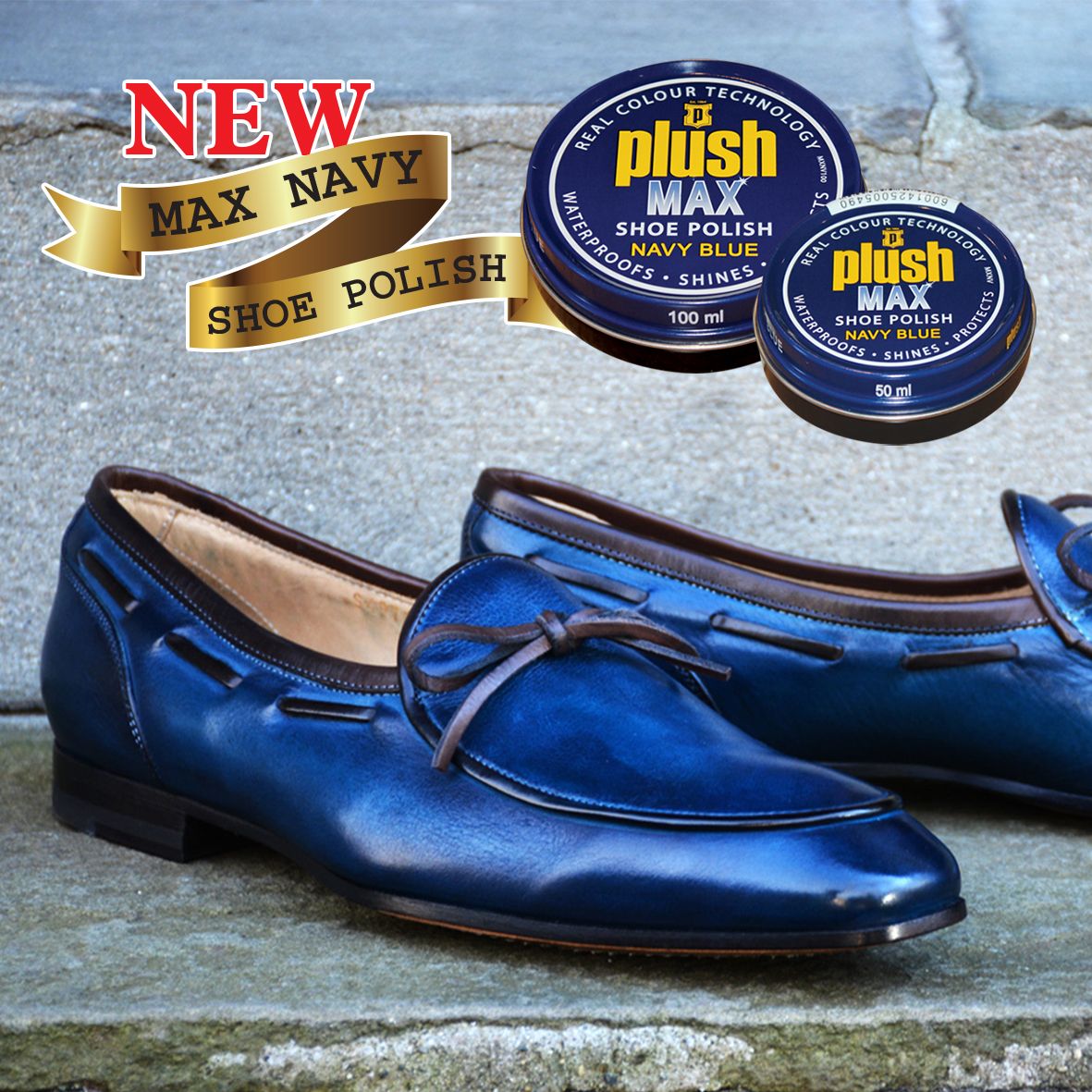 blue leather shoe polish