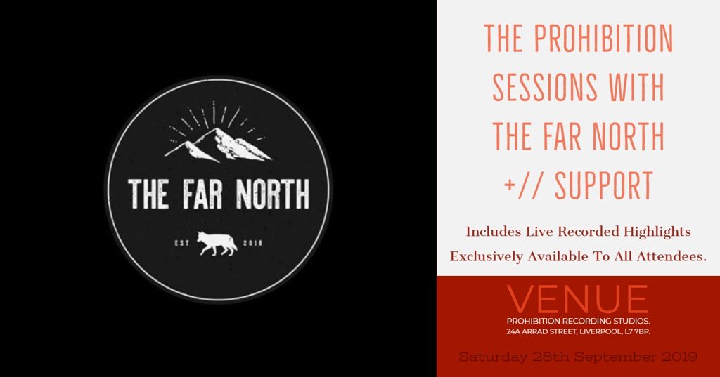 Don't miss @Thefarnorthband playing Prohibition Recording Studios on Saturday 28th September! Tickets are just £14.00 from our website below! Don't miss this! 🍻 🎶 prohibitionrecordingstudios.co.uk/events/the-pro… #Liverpool #livemusic #prohibitionrecordingstudios #thefarnorth