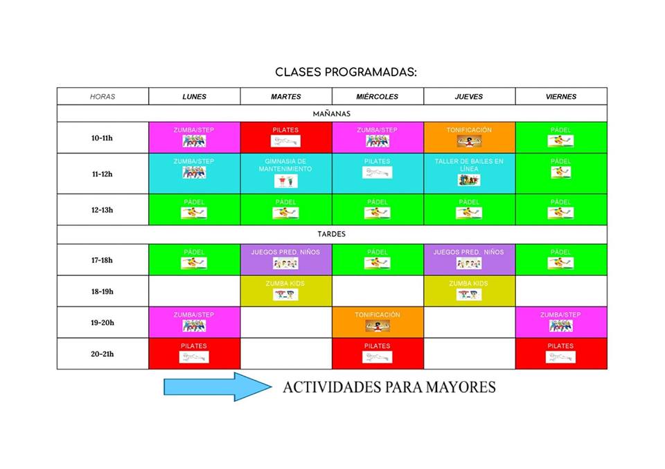 Nueva planilla actualizada del Gimnasio Municipal
Curso 2019-2020
