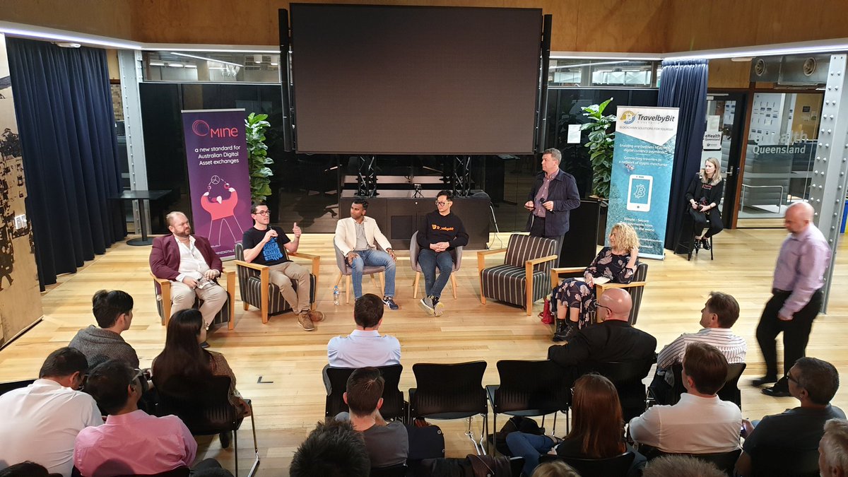 mschmidtIP's tweet photo. Great panel tonight at the #Blockchain Roadshow @theprecinctqld and fascinating thoughts about #crypto derivatives. https://t.co/4XA72k4bLN
