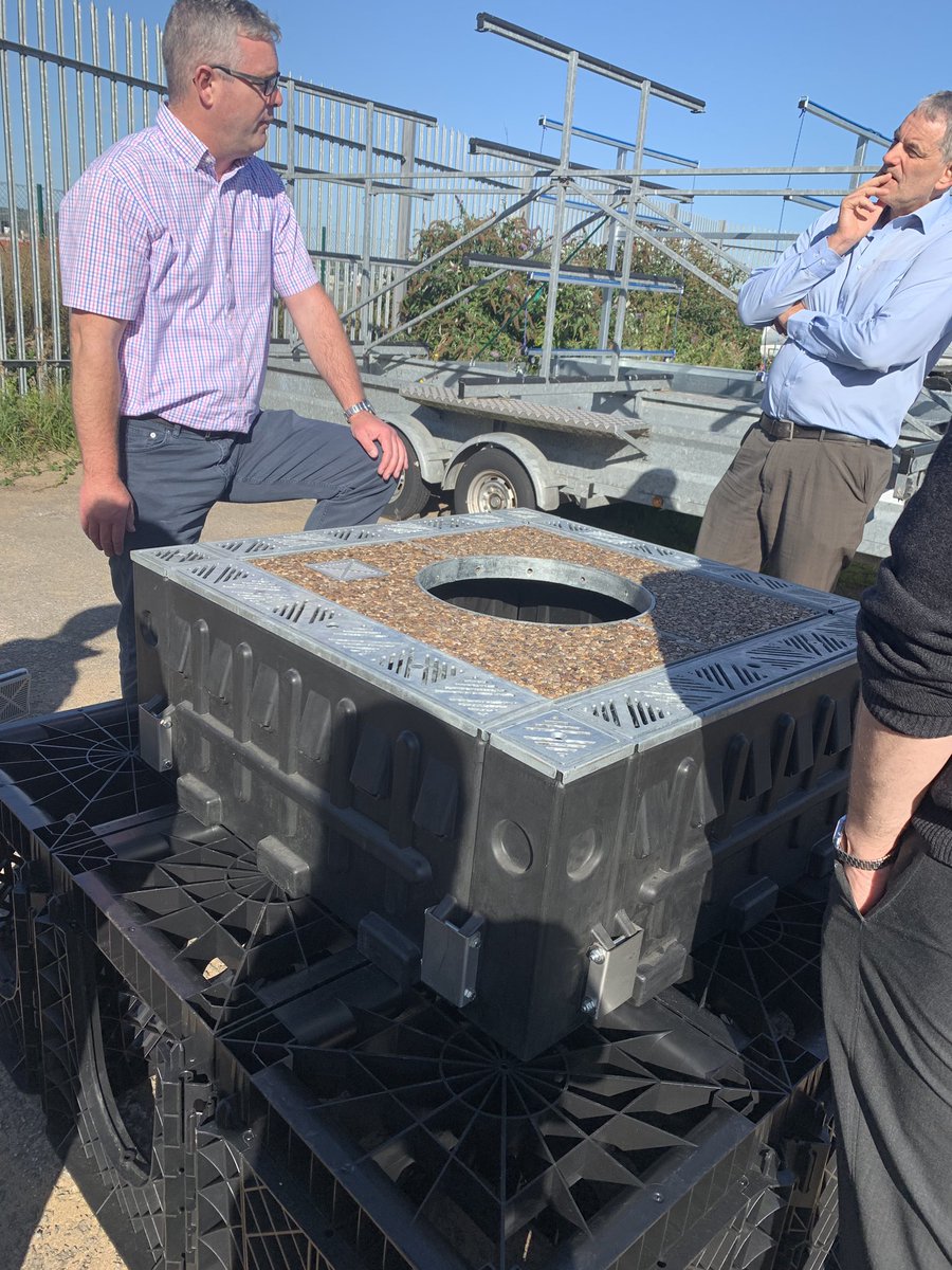 James explains the importance of high level overflows for the design of <a href="/greenergrange/">Greener Grangetown</a> and the need to ensure you don’t over size the area you drain into the pit. Always happy to provide the training required to make a SUDs project a winner