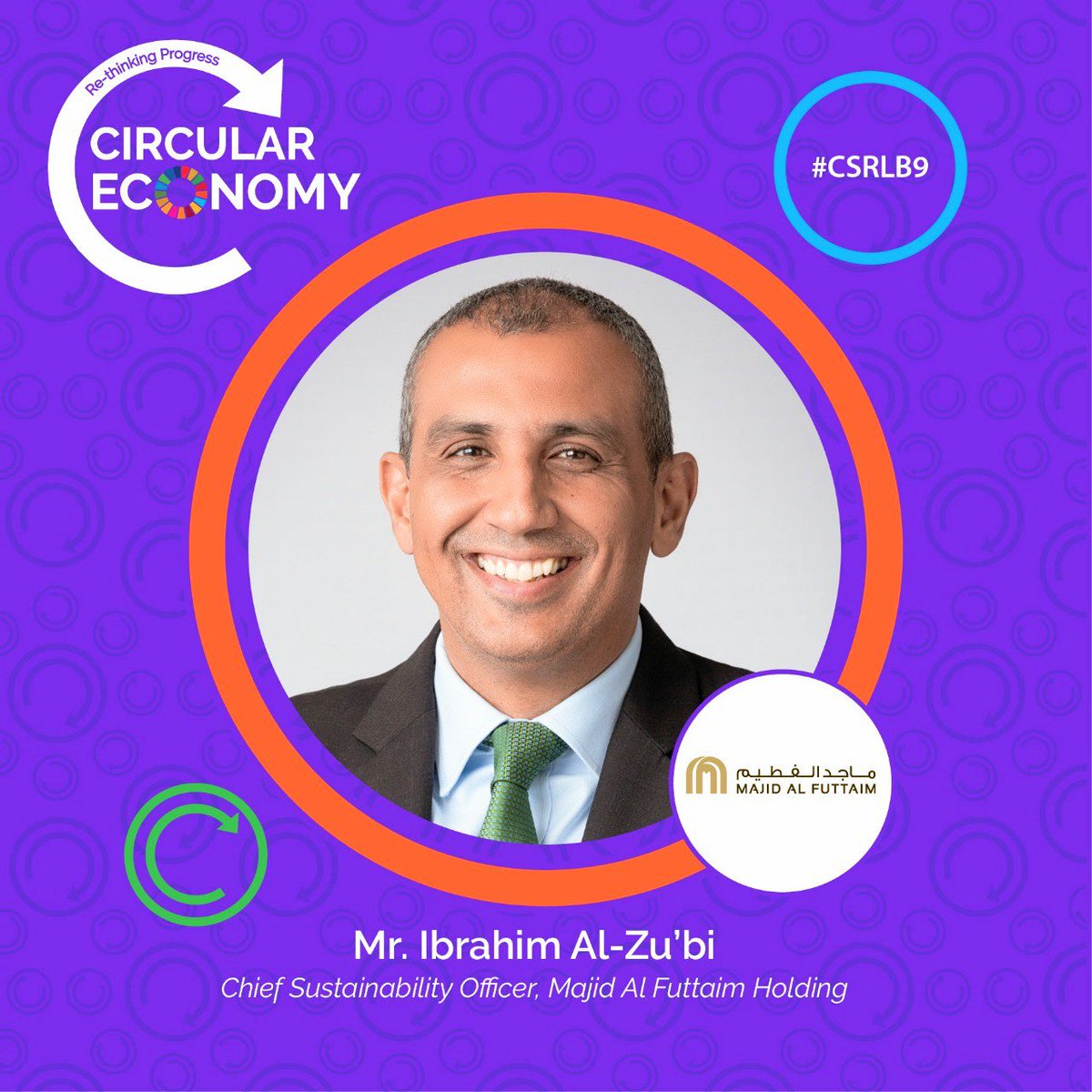 csrlebanon's tweet image. Pleased to welcome @I_AlZubi, Chief Sustainability Officer @MajidAlFuttaim to the 9th #CSRLEBANON FORUM #CSRLB9. With over 20yrs of experience in #Sustainability &amp;amp; #CSR, Al-Zu’bi is in charge of raising the company’s Sustainability profile in the Middle East and globally. #CSRLB