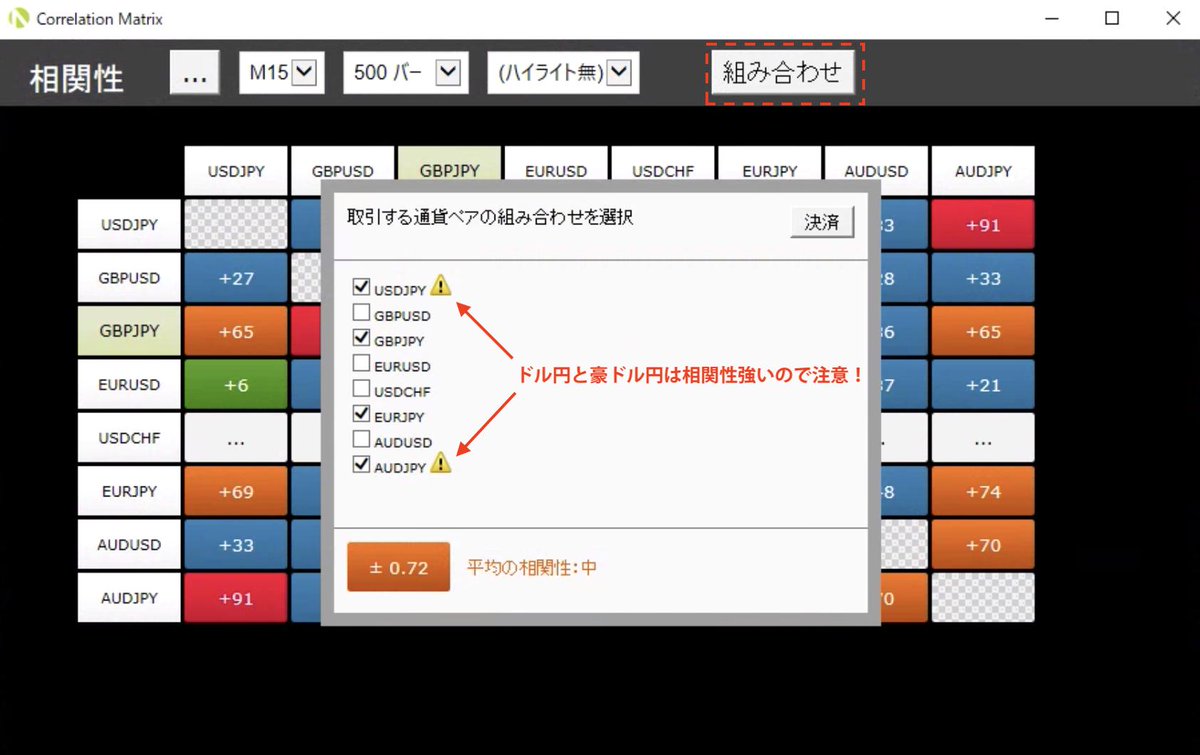 公式 Oanda Japan 株式会社 Oandaのmt4上で通貨ペアの相関性をチェックする Oanda Correlation Matrix では通貨ペアの相関性をチェック可能 組み合わせでは 複数のペアにおける相関性 相関性が高く同時に保有すると双方で損失発生のリスクがあるペア 公式 Oanda Japan 株式会社 Oandaのmt4上で通貨ペアの相関性をチェックする Oanda Correlation Matrix では通貨ペアの相関性をチェック可能 組み合わせでは 複数のペアにおける相関性 相関性が高く同時に保有すると双方で損失発生のリスクがあるペア