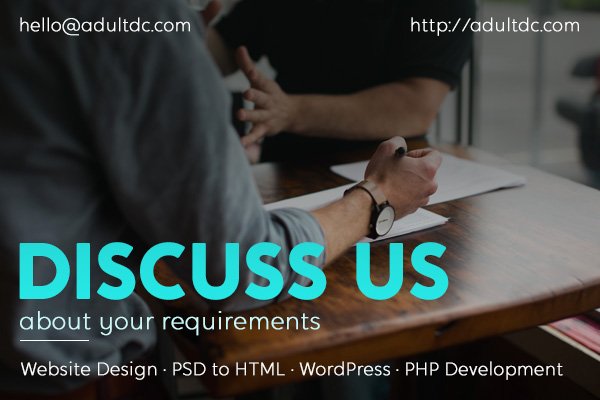 AdultDesignCode's tweet image. Discuss us about your requirements. We provide Adult Website Design, PSD to HTML, Adult Logo Design, WordPress, PHP Development and re-design your current website. Contact on adultdc.com