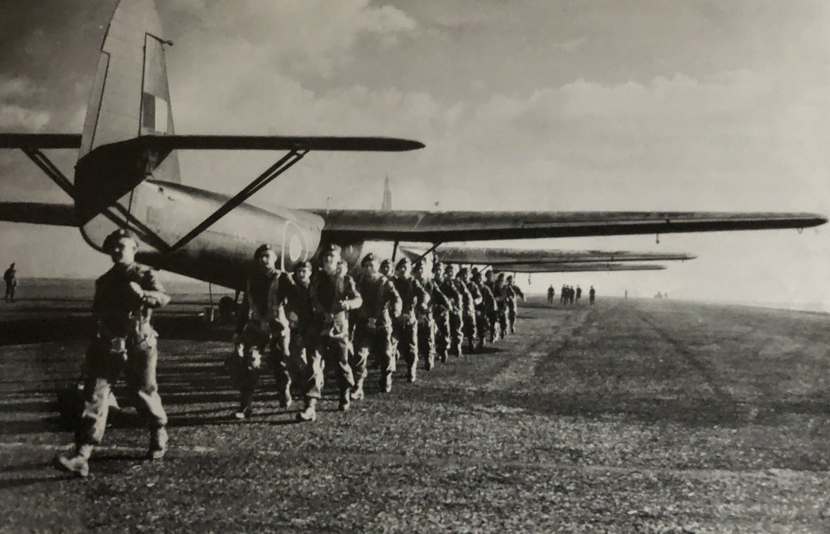 My Grandfather, Capt JSG McCartney pictured on left in a training exercise. On this day 75 years ago he flew in such gliders on  #marketgarden75