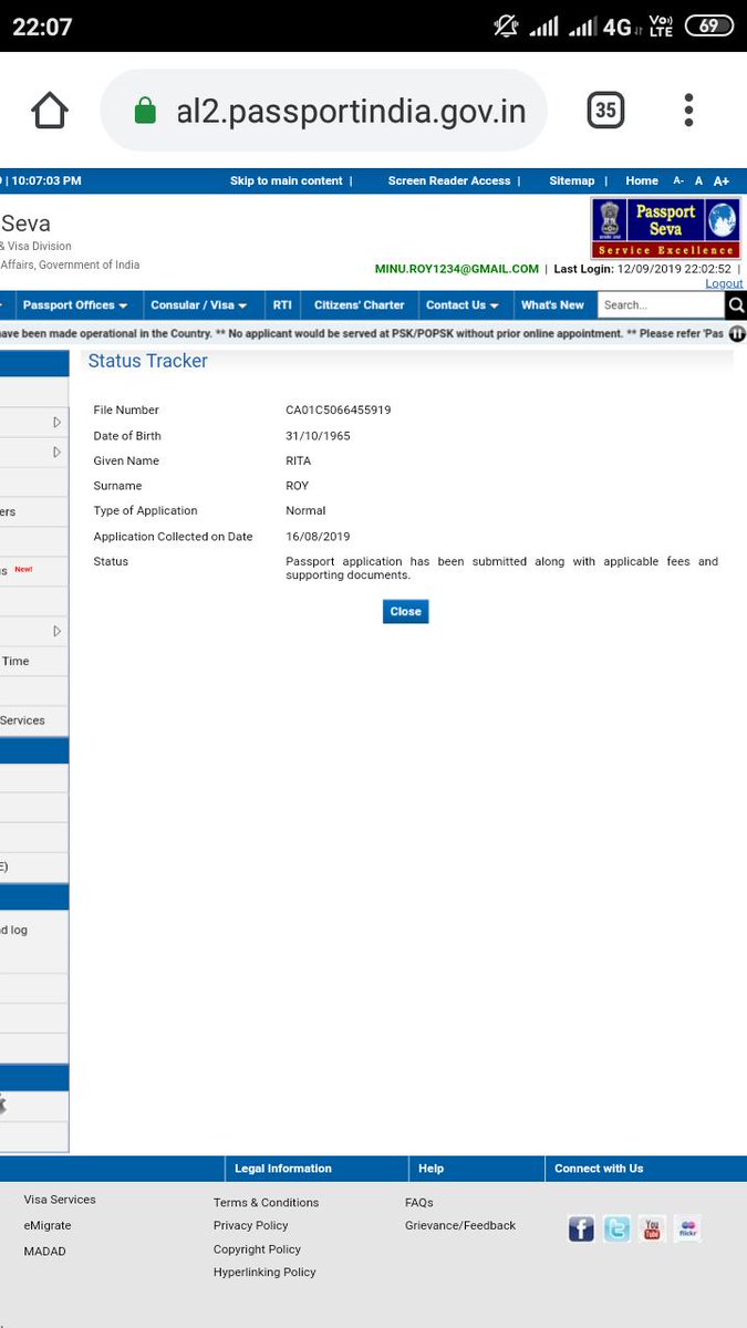 pranay033's tweet photo. @rpokolkata my mother's passport form was submitted in 16 August to RPO kolkata, yet there is no police verification, no notification, no file received to local thana. Have wrote a mail and complaint yet no response. Kindly provide the information and look into this inconvenience https://t.co/pjWmYG8cCB