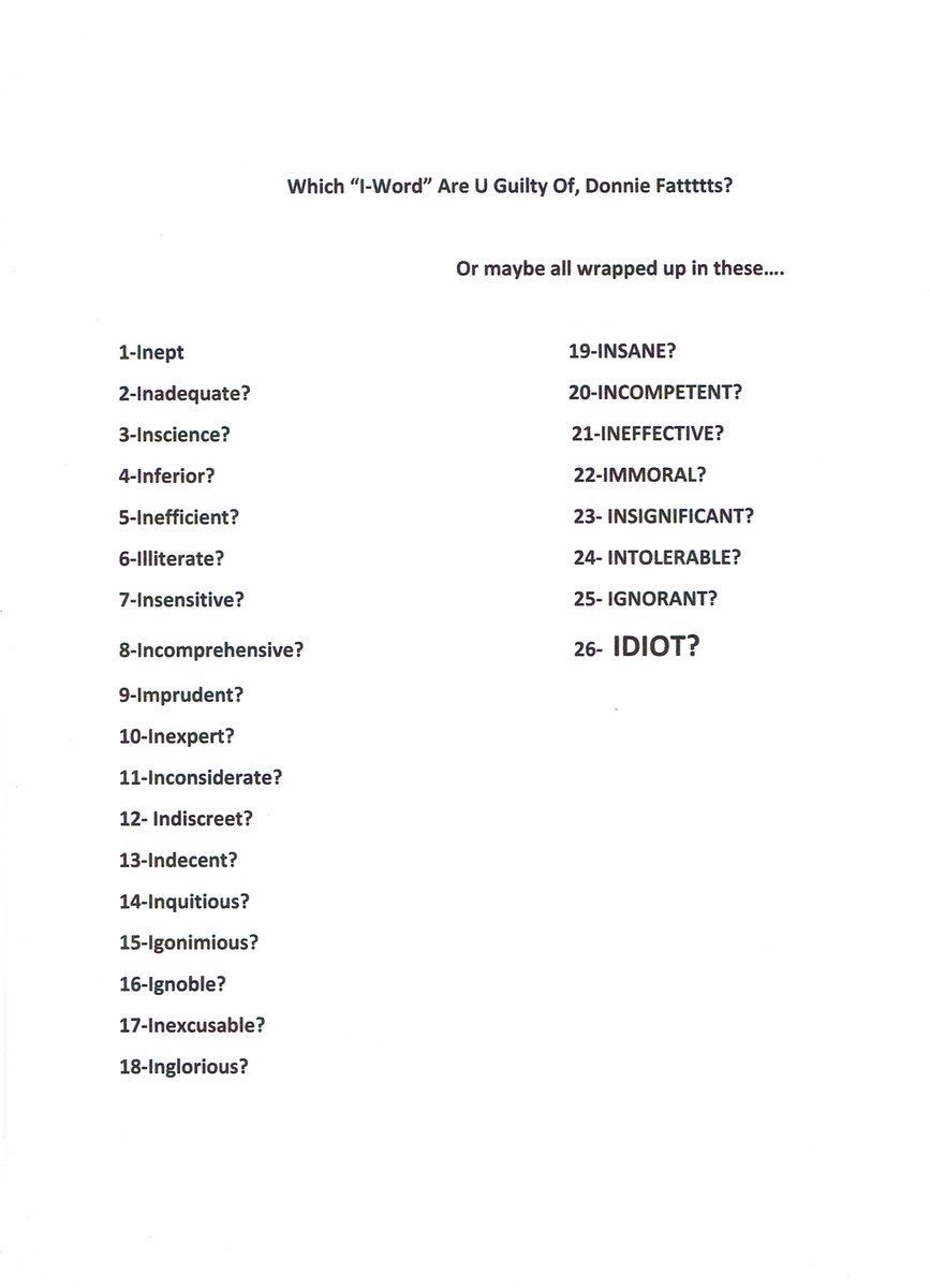 majicmahon's tweet photo. @CREWcrew @ccharlamb8 Good reason Trump is worried about the "I" Word, I'd say.
It's a bit confusing to him. https://t.co/EgvHsmdbyc