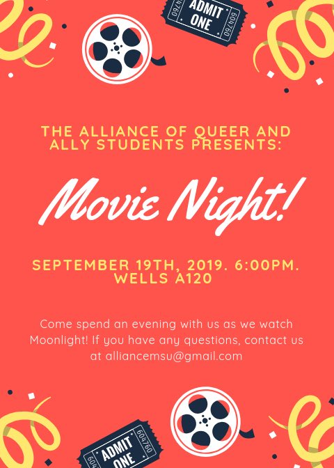AllianceMSU (@alliancemsu) on Twitter photo We’ll be watching a movie together on the 19th, y’all should come through and watch with us! We’ll be watching a movie together on the 19th, y’all should come through and watch with us!
