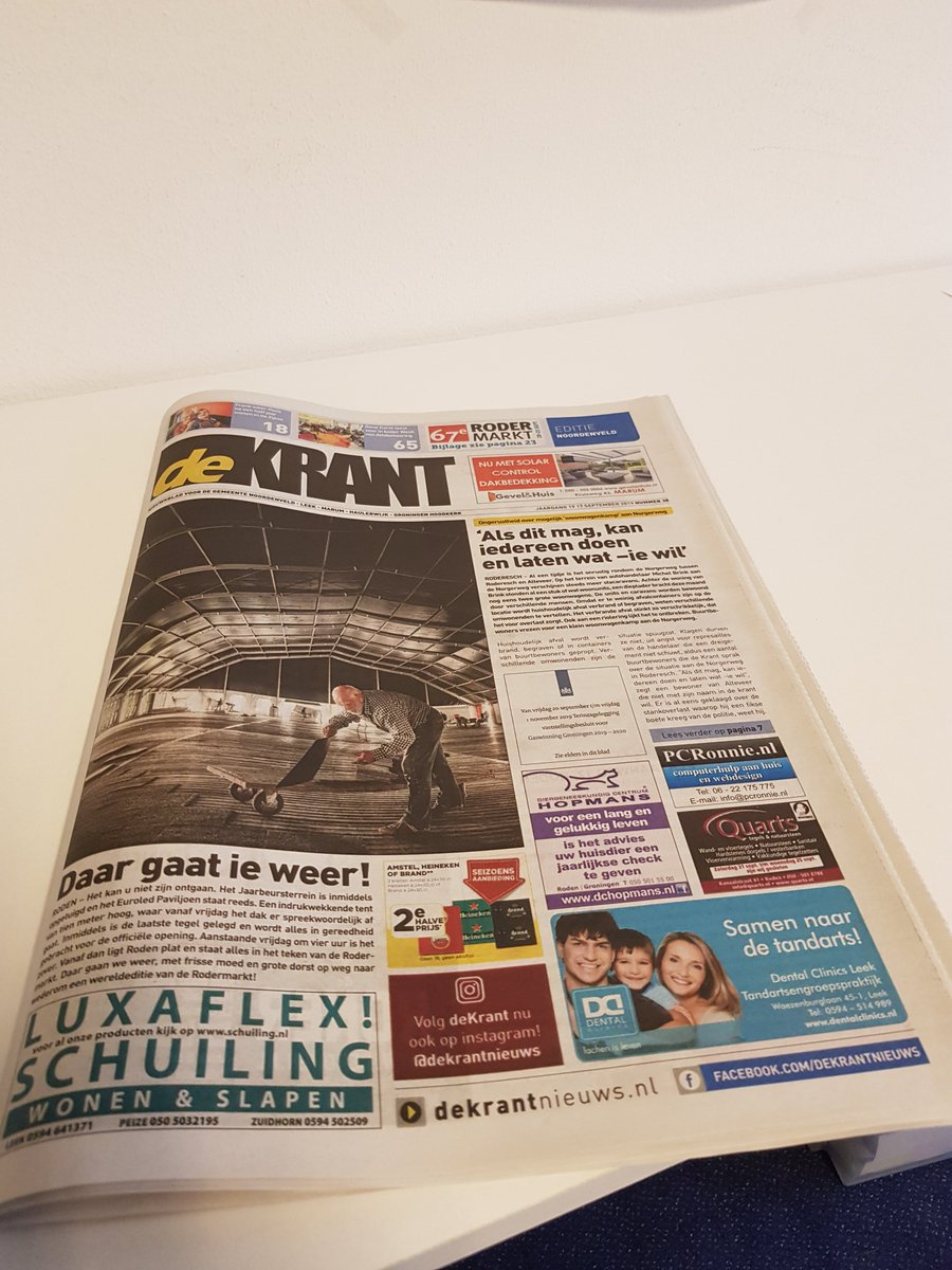 DeKrantNieuws's tweet photo. Hij ligt er! De nieuwe Krant met uiteraard de #Rodermarktbijlage! Laat het feest maar beginnen.. 🥳 https://t.co/G1R4TEB6CK