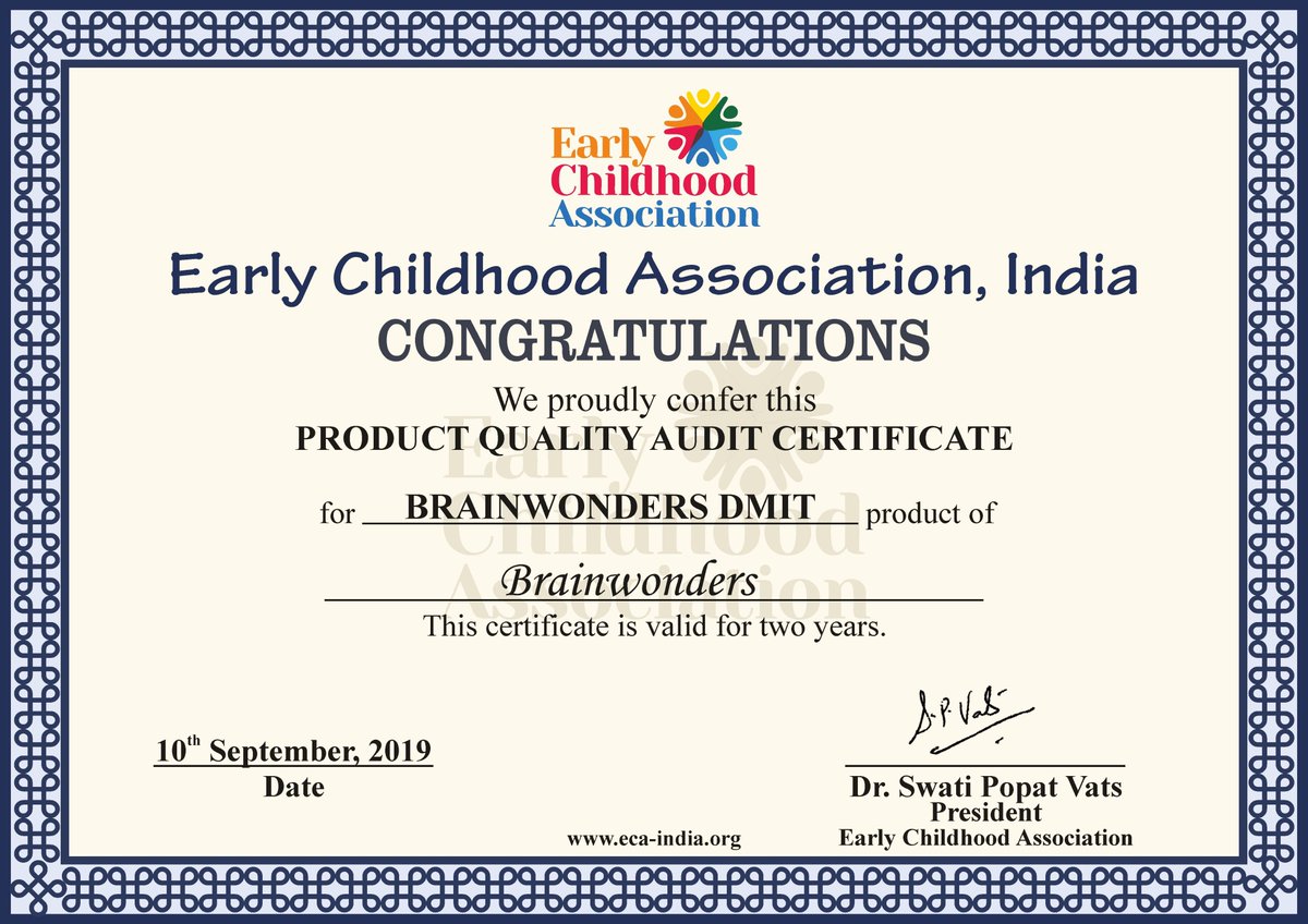 BrainwondersIn1's tweet image. Brainwonders crosses another significant milestone as the Early Childhood Association (@ecaorg) chooses to proudly confer #BrainwondersDMIT Product. The U.S. Patented #BiometricTest which understands the child’s innate traits using the genetic fingerprint patterns and analyses.