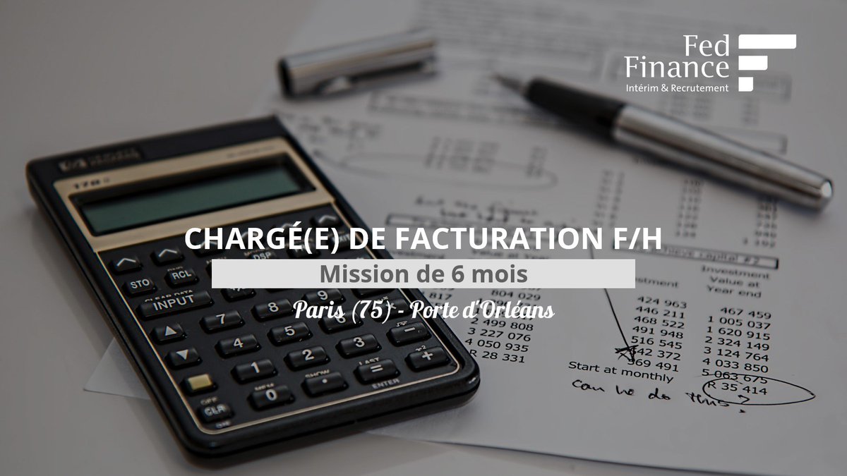 Fed Finance recrute pour un de ses clients, grand groupe leader dans son secteur, un(e) Chargé(e) de Facturation pour une mission de 6 mois.

Si vous avez deux ans d'expérience et une bonne connaissance des techniques de facturation. 

Postulez ici : ow.ly/o4hv50w58pV