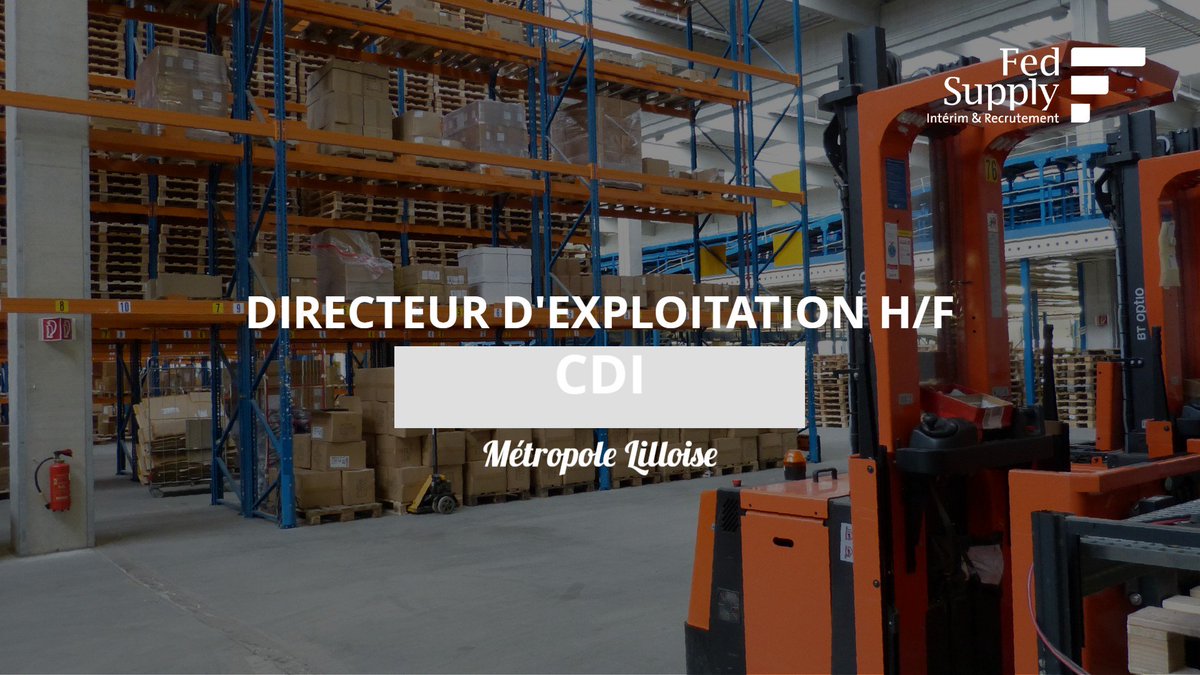 Fed Supply recherche pour son client, un Directeur d'Exploitation Groupe H/F.

Diplômé d'un Bac+5, spécialisé dans la supply chain, gestion de production ou génie des systèmes industriels. Vous êtes autonome,rigoureux et maîtrisez l'anglais.

Postulez ici: ow.ly/UgeC50w5dAe