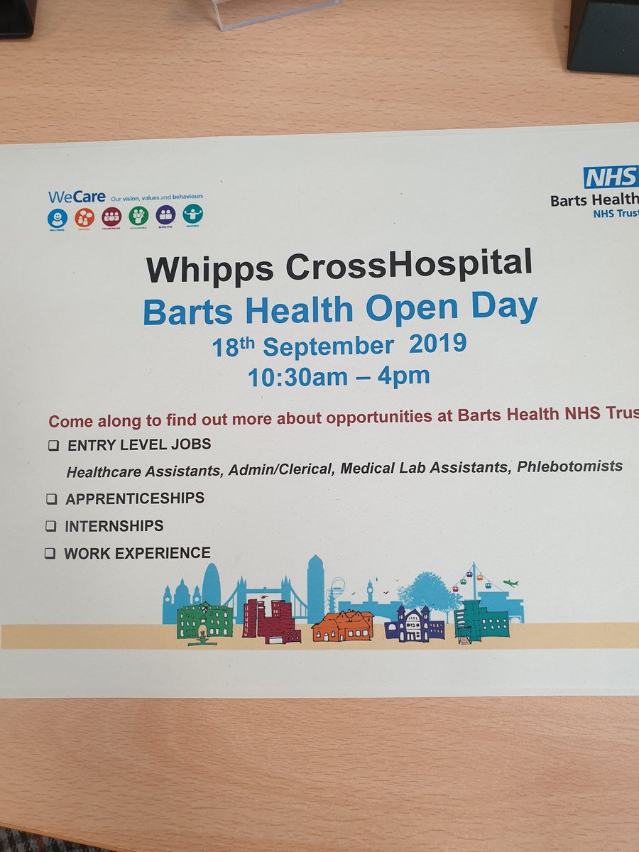 anna_szkola's tweet photo. Tomorrow at Trust Open Day we'll be at each site from 10:30am till 4pm @WhippsCrossHosp @NewhamHospital. Please visit #CommunityWorksforHealth stall for entry level jobs &amp; apprenticeships @NHSBartsHealth. We'll be recruiting @NewhamHospital 2pm @TJHalton @AAttfield @AlanGurney6 https://t.co/IGBH94FDRt