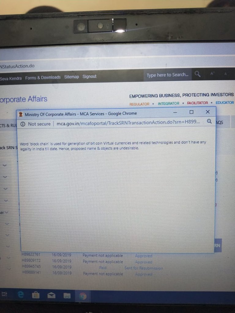 PremiumTrendz's tweet image. This is ridiculous, the #indian government won’t allow us to register our company because it contains the name “blockchain” @blockchainyouth @APompliano @cryptokanoon @CryptoIndiaNews @coincrunchin @CryptooIndia @DesiCryptoHodlr @cz_binance #IndiaWantsCrypto #Blockchain