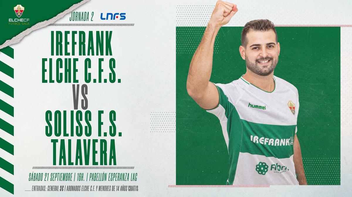 ¡Buenos días, franjiverdes!💚

¡El sábado jugamos en casa!✌️

¿Nos acompañas?

#ElcheTalavera #LNFS