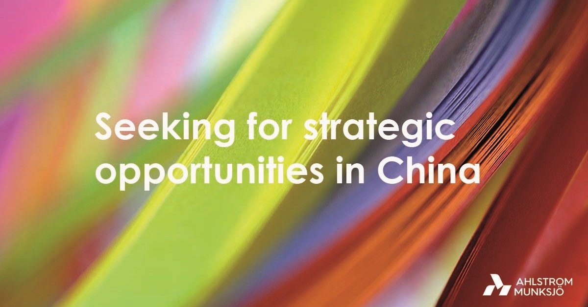 AhlstromGlobal's tweet photo. Ahlstrom-Munksjö is seeking for strategic opportunities in China. Options include M&amp;A, joint ventures and external capital investors. Target is to create a world leader in decor paper. #decorpaper Read more: https://t.co/RQwkcOUkNK https://t.co/Dw0WZPM8sz