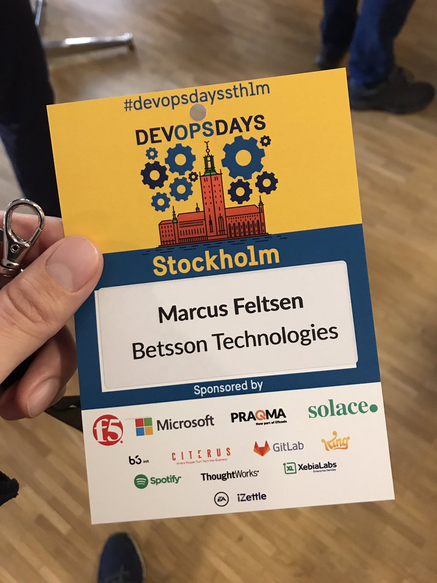 ehlomarcus's tweet image. At my first #devopsdayssthlm #devopsdays , exciting!